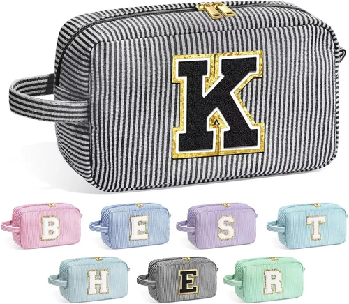 Miniatura 23 de Bolsa de Maquillaje con Inicial YOOLIFE - Regalos de Cumpleaños para Mujeres, Niñas, Mamá, Hija, Amigas, Hermana, Maestra, Regalos de Propuesta