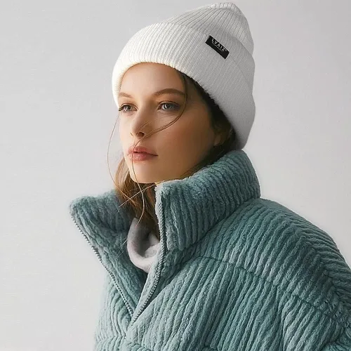 Miniatura 3 de Gorro de punto de invierno con puños para mujer gorro de reloj suave tejido clásico elástico cálido para hombre
