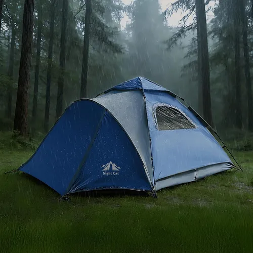 Miniatura 5 de Night Cat Pop Up Tent 2-3 Persons Instant Set Up Tent with Footprint Tarp & Porch, Automatic Double Layer Waterproof Camping Tent with Rainfly Azul