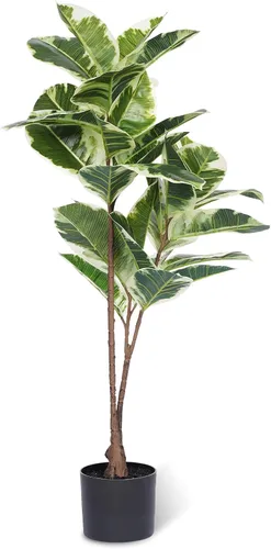 Miniatura 6 de FLOWORLD Planta de Árbol de Caucho Artificial de 43 pulgadas de Alto, Árbol de Ficus Sintético en Maceta, Decoración Tropical Falsa para Casa