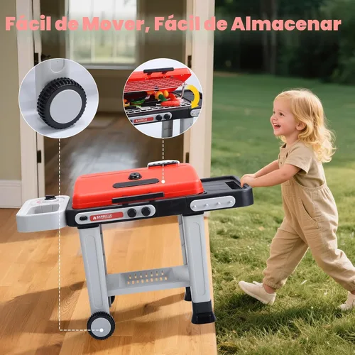 Miniatura 7 de CUTE STONE Juguetes de Parrilla de Barbacoa para Niños, Alimentos de Juego que Cambian de Color, Efectos de Sonido y Luz Chisporroteantes, Efectos