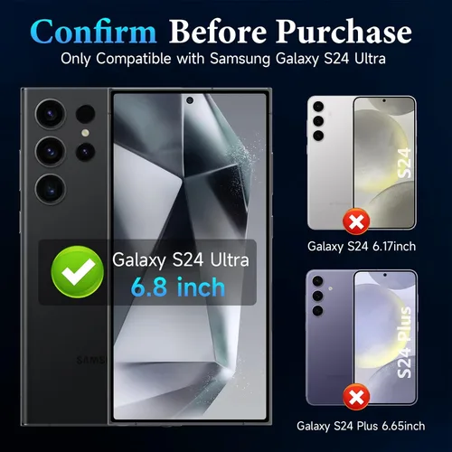 Miniatura 7 de LYWHL Paquete de 2 protectores de pantalla de privacidad para Samsung Galaxy S24 Ultra, película de hidrogel flexible antiespía, táctil sensible