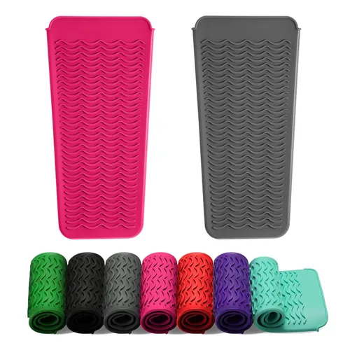 ZAXOP Paquete de 2 bolsas de silicona resistentes al calor para plancha plana, rizador, alisador de cabello, varitas para rizar el cabello,