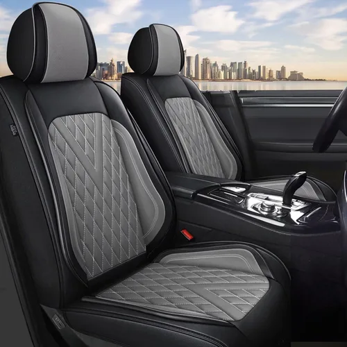 Miniatura 9 de IKABEVEM Fit for Kia Forte Seat Covers 2010-2024 Front Set Faux Leather Seat Cushion Waterproof Anti-Slip Seat Cushion Protector Compatible with