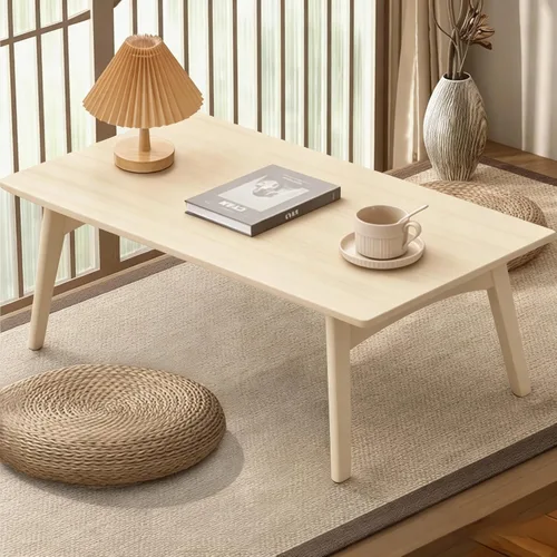 Miniatura 10 de Mesa auxiliar plegable de bambú, escritorio bajo japonés, muebles portátiles sin montaje, para comedor, trabajo, estudiar, relajarse, castaño, 26 x
