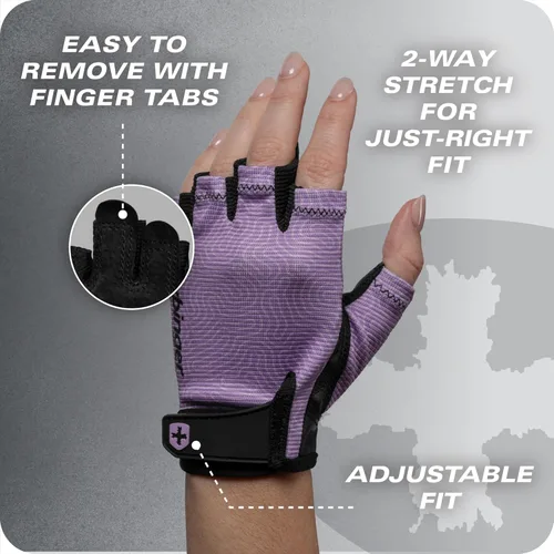 Miniatura 7 de Harbinger Power Gloves 3.0 - Guantes de levantamiento de pesas duraderos de medio dedo con cierre de muñeca ajustable, palma de cuero transpirable