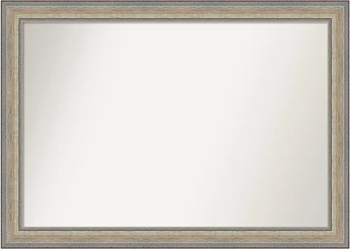 Miniatura 33 de Amanti Art Espejo de baño plateado para sobre fregadero, 28 x 47 pulgadas, espejo rectangular de plata imperial, marco de madera tradicional de gran