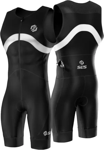 SLS3 Traje de Triatlón para Hombre - Trisuit Premium para Hombre - Kit de Triatlón sin Mangas, de Secado Rápido con Bolsillo Grande en la Espalda