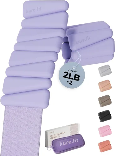 Miniatura 13 de Peso para Pilates Pesas ajustables para muñeca y tobillo para mujeres Brazaletes con peso 1 libra/ 2 libras cada una (Juego de 2)