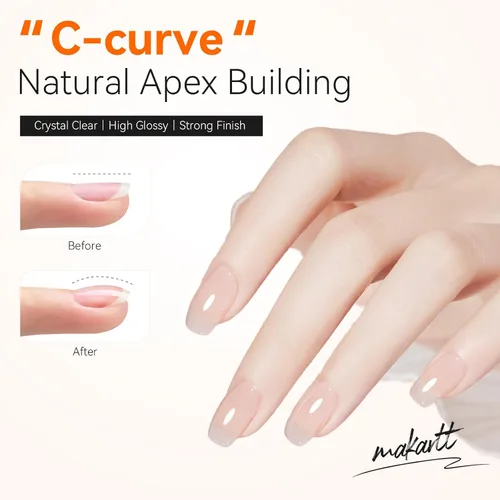 Miniatura 3 de Makartt Clear Builder Gel de uñas 7 en 1, esmalte de uñas de gel, capa base de goma, fortalecedor de luz UV dura, extensión de diamantes