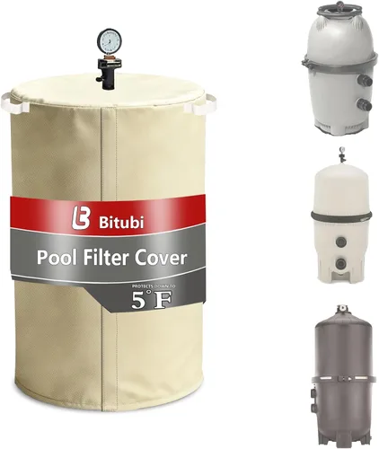 Miniatura 10 de Bitubi Cubierta de invierno para bomba de filtro de arena con forro de felpa, cubierta impermeable para bomba de piscina, protege de la nieve severa