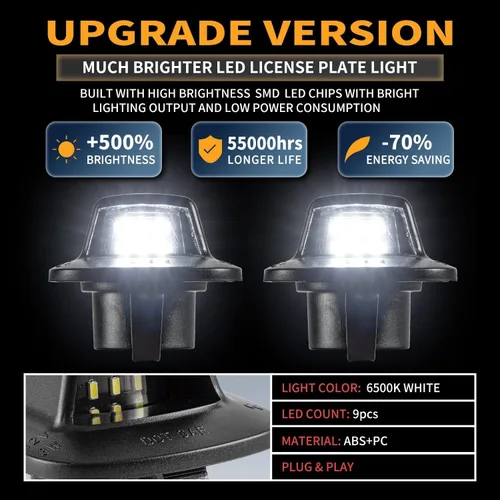 Miniatura 2 de Gempro Luz LED de matrícula para Dodge Dakota 1997-2011 luz trasera 2 piezas, 6000 K blanco