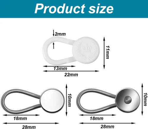 Miniatura 6 de WILLBOND 24 extensores de cuello para camisas de hombre, botón elástico para alivio del cuello, extensor ajustado para camisas de vestir, pantalones