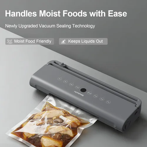 Miniatura 3 de HOTSPIRE Máquina selladora al vacío de alimentos, potente y continuo sellado al vacío para almacenamiento de cocina y preparación de comidas