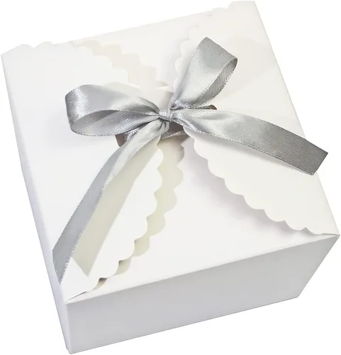 WEWILUCK Pequeña caja de regalo blanca, 10 cajas de regalo bonitas con tapas a granel para bodas, propuestas de dama de honor, cumpleaños, fiestas,
