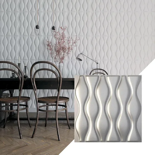 Miniatura 24 de Ekena Millwork WP20X20AIWH 19 5/8 pulgadas de ancho x 19 5/8 pulgadas de alto Ariel EnduraWall Decorativo 3D Panel de pared cubre 2.67 pies cuadrados