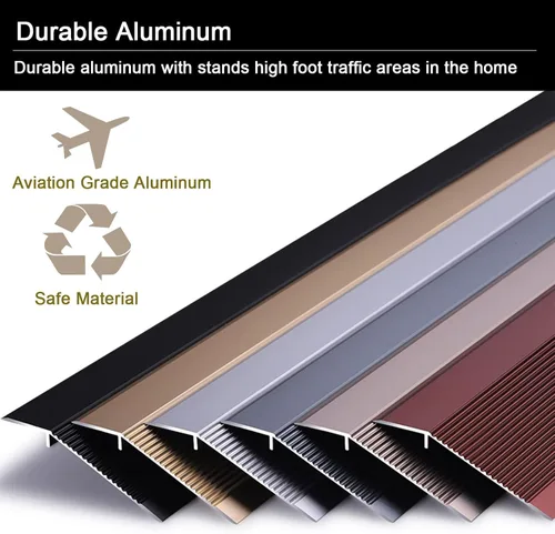 Miniatura 5 de Tira de transición de piso, tira de umbral para laminado, tira de umbral de transición de piso de aluminio, tiras de transición de metal para Negro