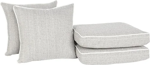 Miniatura 9 de Suntastic O'Linen - Juego de 4 cojines y almohadas de comedor de lujo para exteriores e interiores, para muebles de patio, color naranja quemado