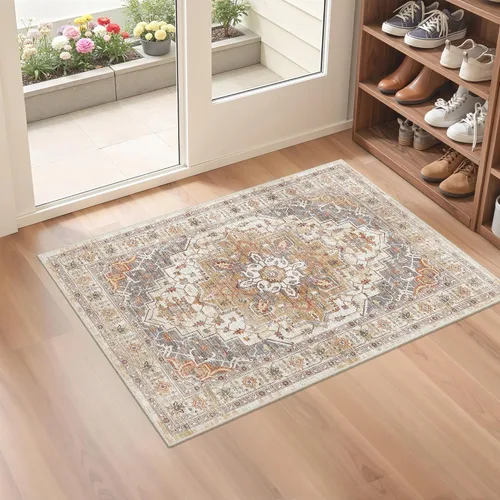 Miniatura 11 de befbee Alfombras de 6x9 pulgadas para sala de estar - Alfombras lavables a máquina resistentes a las manchas para dormitorio, alfombra de área