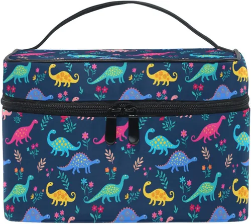 Miniatura 42 de Bolsa de Maquillaje, Estuche de Maquillaje Organizador de Viaje con Diseño de Calavera y Flores, Estuche de Cosméticos, Bolsas de Aseo para Niñas