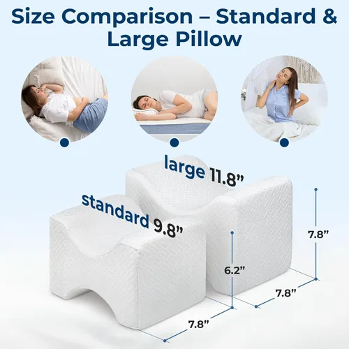 Miniatura 2 de 5 STARS UNITED Almohada de rodilla grande para personas que duermen de lado + almohada de rodilla para dormir de espalda, cojín de espuma