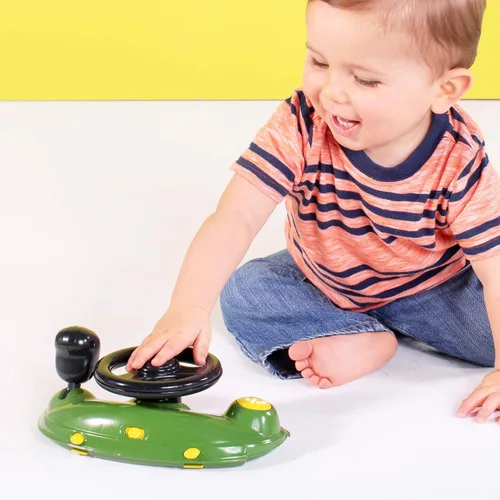 Miniatura 3 de Bright Starts John Deere 4 en 1 Gator Green Centro de actividades para bebés y andador de empuje con volante interactivo extraíble, juguete de 6