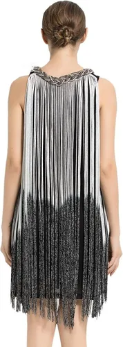 Miniatura 2 de kayamiya Women's Flapper Dresses 1920s Gatsby Vintage Swing Long Tassel Fringe Ballroom Dance Cocktail Dress