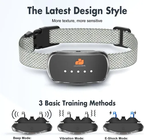 Miniatura 2 de Collar de perro antiladridos automático inteligente resistente al agua recargable Terminador de ladridos (collar de ladrido negro)