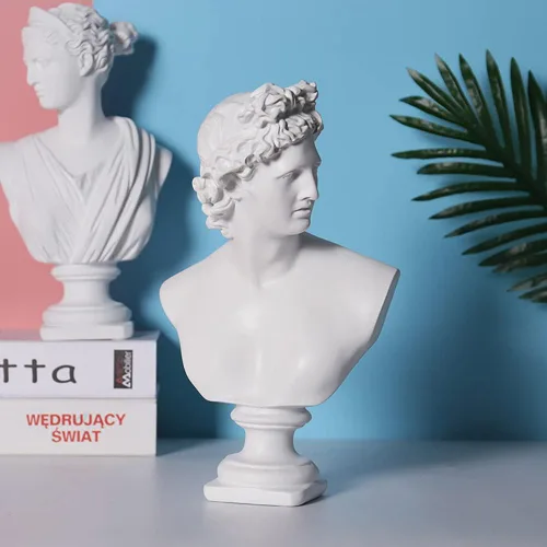 Miniatura 3 de Estatua clásica griega de busto de David Man de 11.8 pulgadas, escultura de resina grande de resina romana Apolo para decoración del hogar