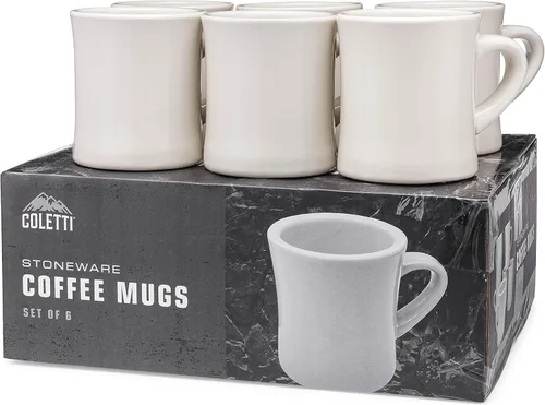 Miniatura 7 de COLETTI Tazas de café de comedor, tazas de café de restaurante, taza de café retro, taza de comedor resistente y pesada, nostalgia en cada sorbo
