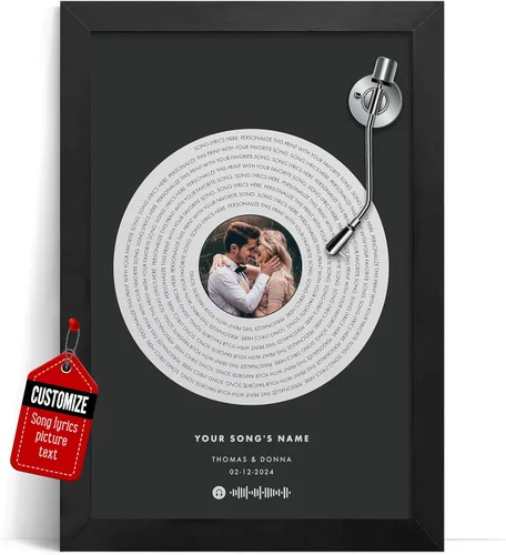 Miniatura 41 de VICILO Póster Enmarcado con Letras de Canción Personalizadas, Regalo para Padres, Acordes de Canción Perfectos, Pareja, 50° Aniversario de Boda