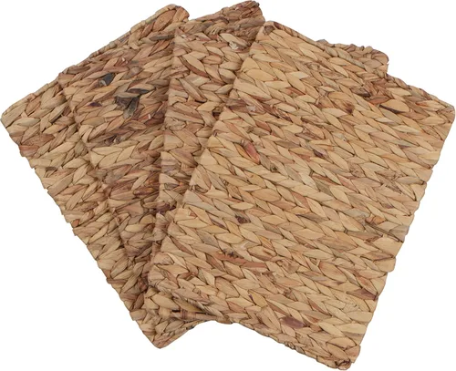 Trademark Innovations Manteles individuales rectangulares de 16 x 12 pulgadas para interiores o exteriores de jacinto de agua natural (juego de 4)