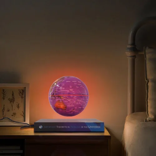 Miniatura 7 de Lámpara de globo flotante de 6 pulgadas, globo de levitación magnética, globos geográficos mundiales, luz de mapa del mundo giratoria de 360 grados