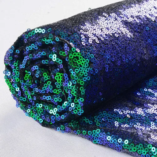 Miniatura 19 de ShinyBeauty 1 Yarda de Tela Negra por Yarda, Tela de Lentejuelas para Coser, Tela con Purpurina, Material de Lentejuelas por Yarda, Confección