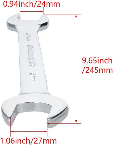 Miniatura 2 de Utoolmart Llave doble de extremo abierto, llave métrica de 9.646 in de longitud, llave de pie de gallo de 0.945 in x 1.063 in, CR-V, totalmente