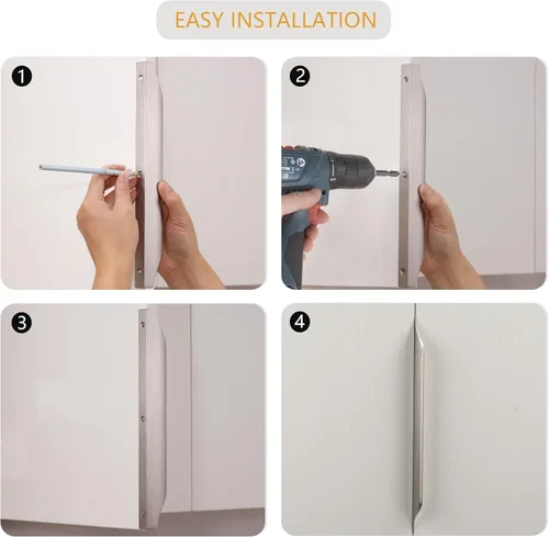 Miniatura 6 de Satanga Tiradores de Dedo Edge para Gabinete Cocina Cajón Perillas Perfil Bajo Puerta Tocador Baño Manijas Largas Armario Muebles Aluminio Paquete