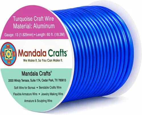 Miniatura 60 de Mandala Crafts - Alambre de aluminio anodizado de 8 calibre para hacer joyas - 9.75 m de alambre flexible negro colorido - Flexible para bonsái