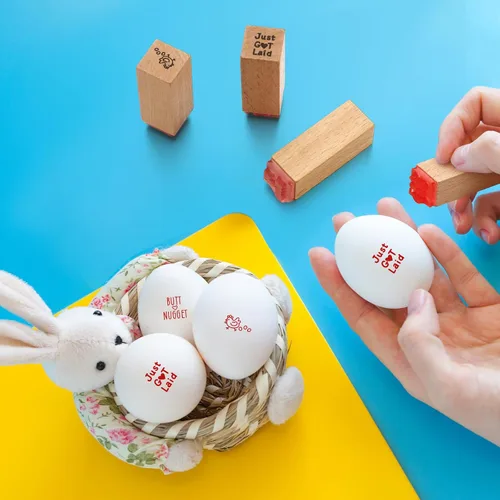 Miniatura 5 de 3 sellos de huevo fresco de 3/5 pulgadas, pequeño, mini sello de pollo para gallinero, suministros de granja para el hogar, álbumes de recortes