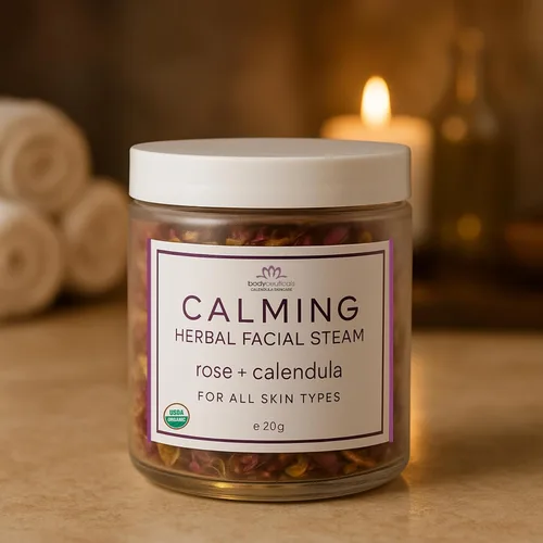 Miniatura 2 de Rose + Caléndula - Vapor facial de hierbas Pétalos de rosa orgánicos y caléndula, vapor facial calmante e hidratante con flores orgánicas, sin