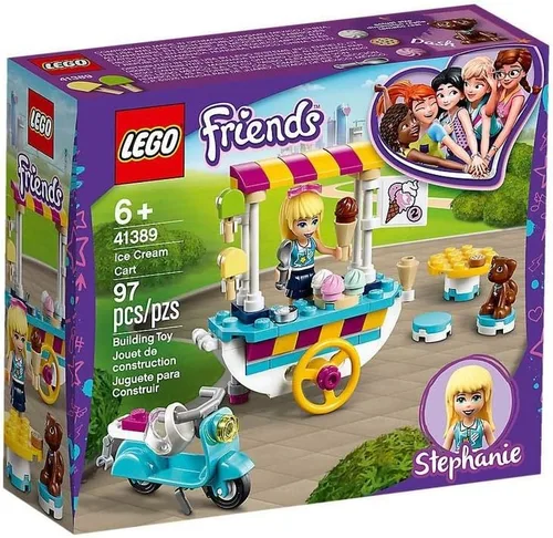 LEGO Friends Ice Cream Cart 41389 Kit de construcción, con la muñeca Friends Stephanie, nuevo 2020 (97 piezas)