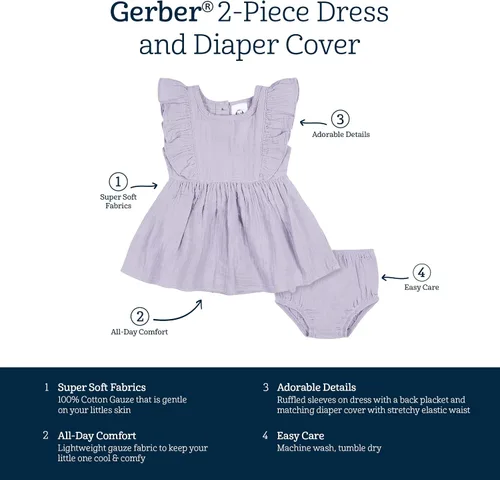 Miniatura 6 de Gerber Conjunto de 2 piezas para bebé niña