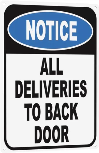 Miniatura 18 de Letrero de metal rústico vintage de 8 x 12 pulgadas – Please Leave Packages Here with Finger Flecha Retro Advertencia, Cita, Decoración de pared