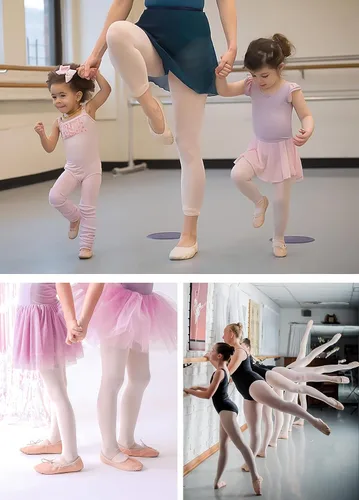 Miniatura 9 de Mallas de ballet para niñas y mujeres, leggings de transición, ultra suaves, convertibles, para estudiantes (niños pequeñosadultos)