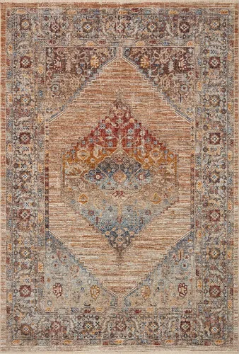 Miniatura 3 de Loloi II Sorrento Collection SOR-06 Multi/Sunset 7'-10" x 7'-10" - Alfombra decorativa redonda Multi / Atardecer