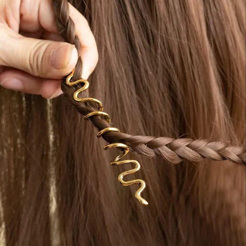 Miniatura 6 de EUBUY 28 piezas de joyería dorada para el cabello para trenzas, accesorios Loc Jewelry para rastas, anillos ajustables para el cabello, puños
