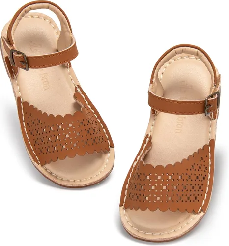 Miniatura 11 de THEE BRON Sandalias de gladiador para niñas pequeñas, zapatos cómodos acolchados para jugar en verano de princesa