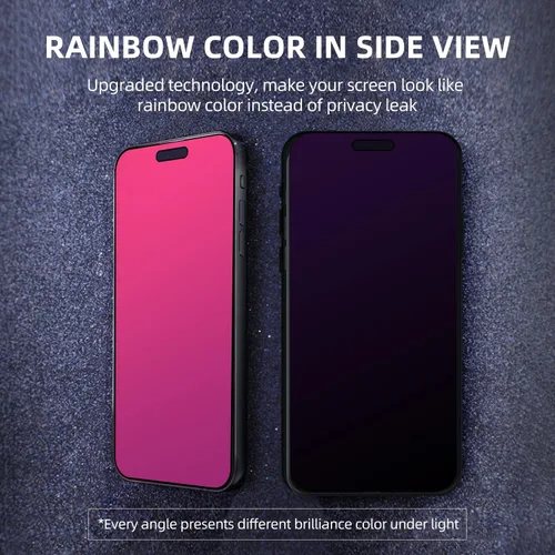 Miniatura 3 de EGKimBa Protector de pantalla de privacidad Compatible con iPhone 14 Pro Max, iPhone 16 Plus, 15 Plus, 6.7 pulgadas Vidrio templado electroplateado