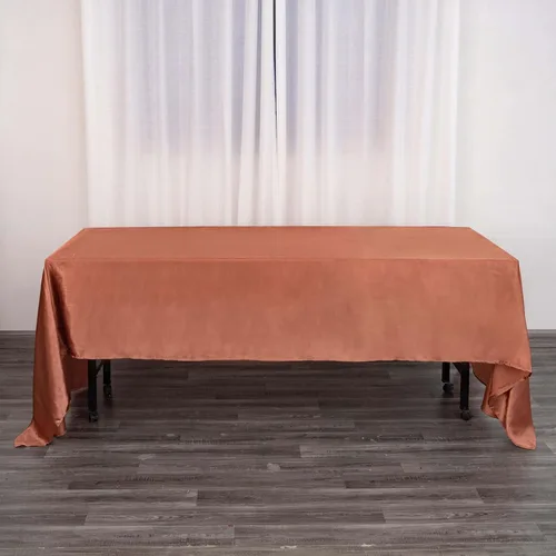 Miniatura 20 de Efavormart - Mantel rectangular de satén, 90 x 132 pulgadas, suave, oblongo, lavable, mantel decorativo de tela sedosa para bodas, fiestas, Plata