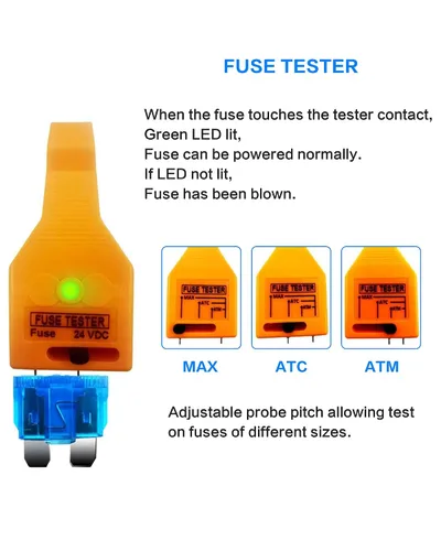 Miniatura 3 de DC 24V Automotriz ATO/ATC ATM Probador y Sacafusible de Tubo de Vidrio para Fusible de Cuchilla Mini/Estándar
