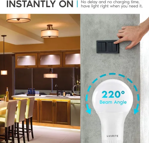 Miniatura 2 de LUXRITE Bombilla LED GU24 A19, equivalente a 60 W, blanco cálido de 2700 K, clasificación de accesorio cerrado, 800 lúmenes, bombillas de bloqueo